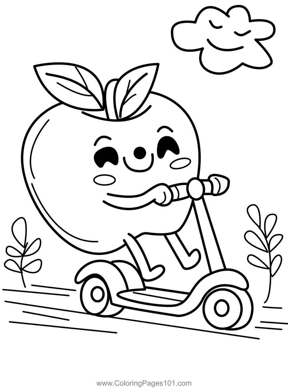 Apple Coloring Pages 6