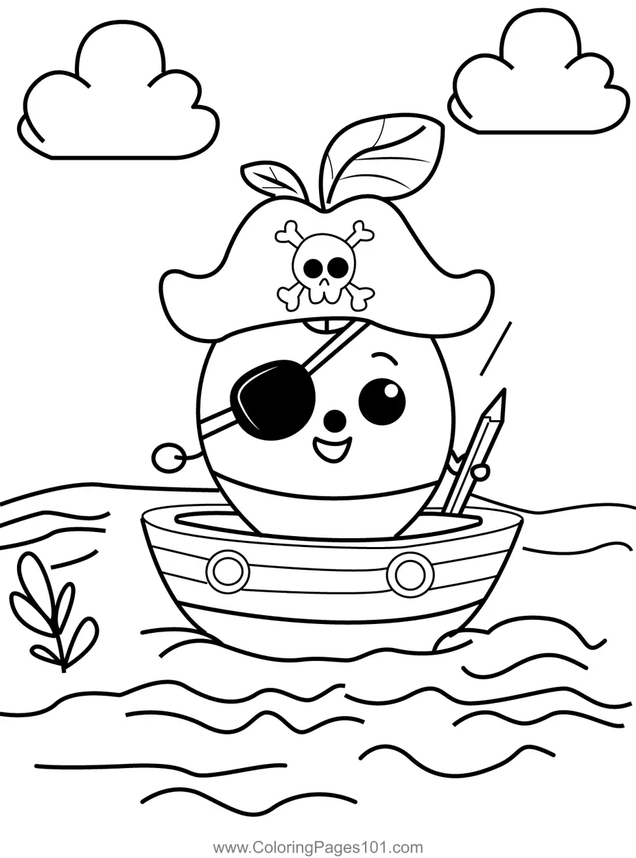 Apple Coloring Pages 8