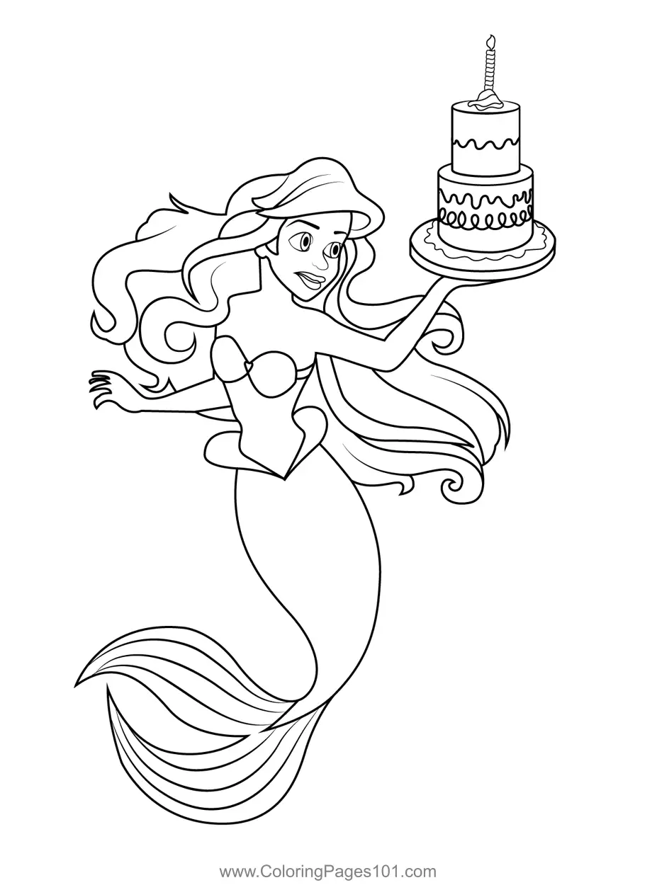 Ariel Coloring Pages 10