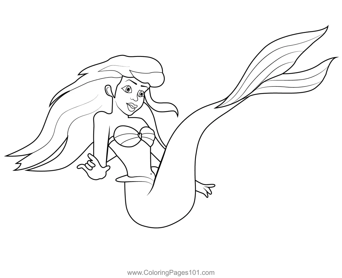 Ariel Coloring Pages 2