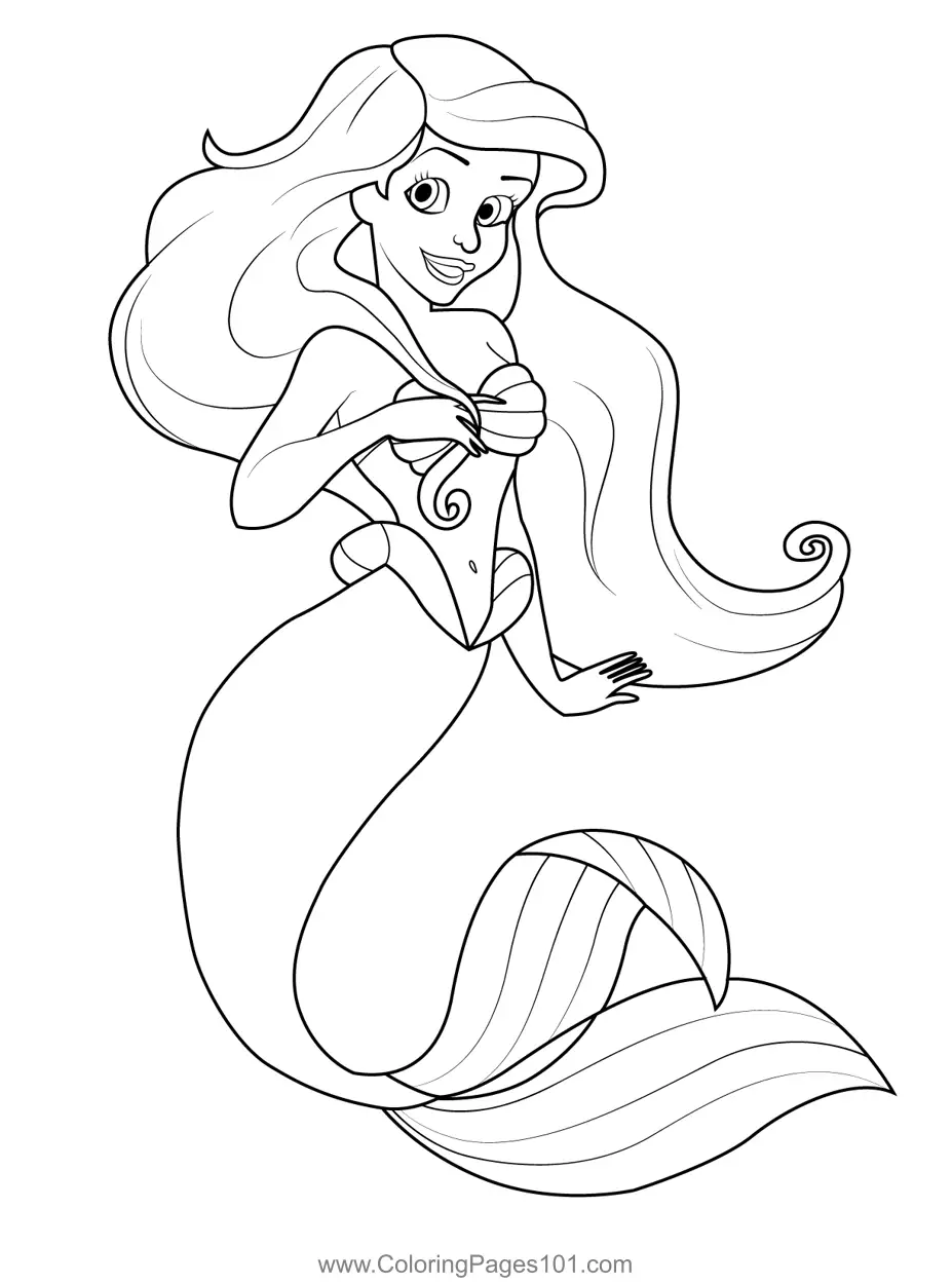 Ariel Coloring Pages 9