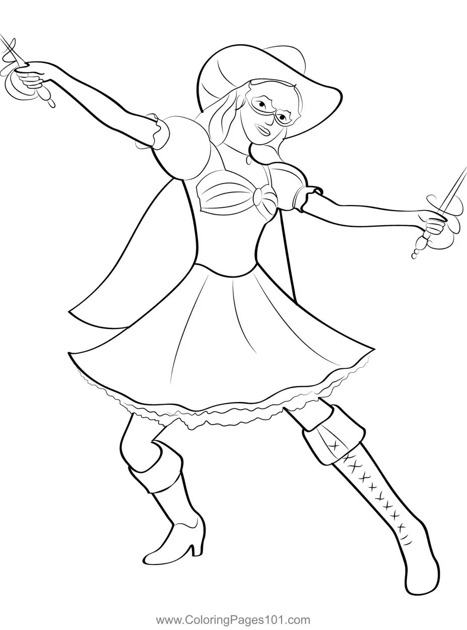 Barbie and the Three Musketeers Coloring Pages 11