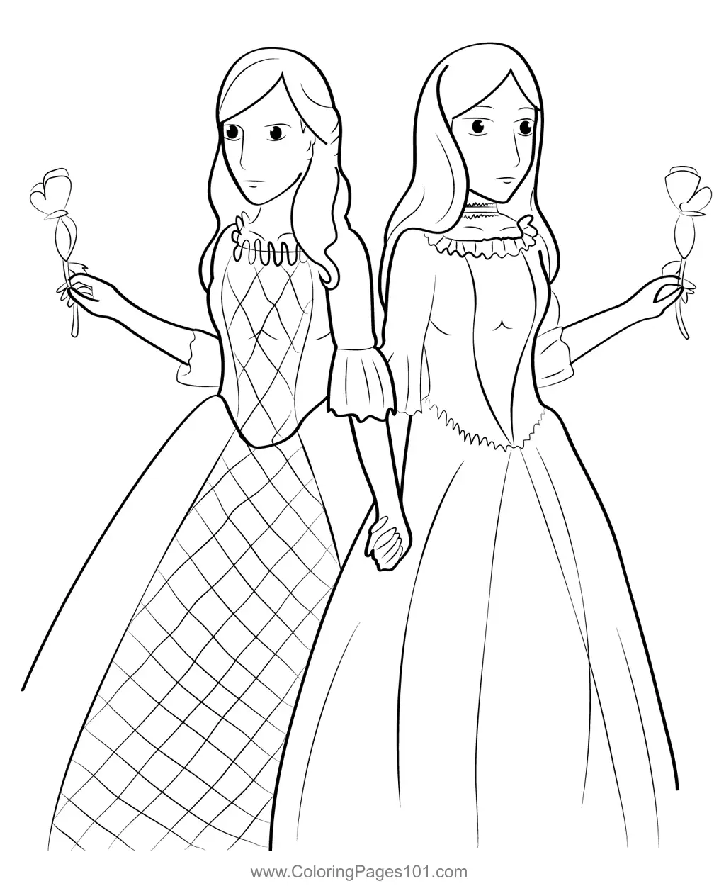 Barbie as The Princess and the Pauper Coloring Pages 1