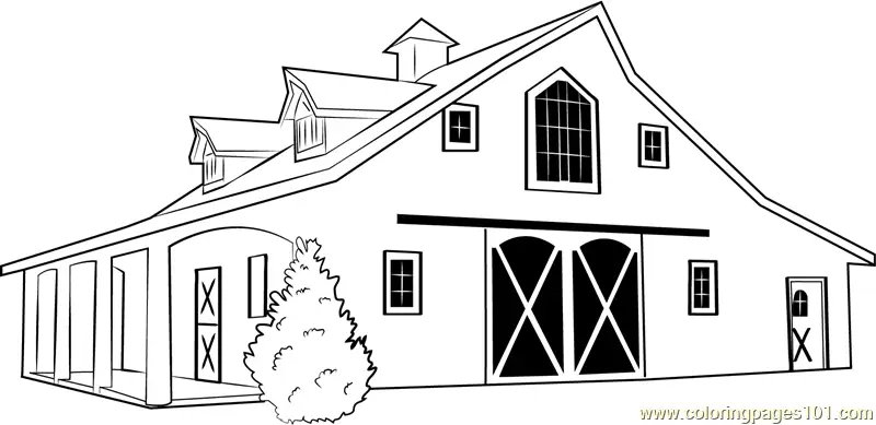 Barns Coloring Pages 1