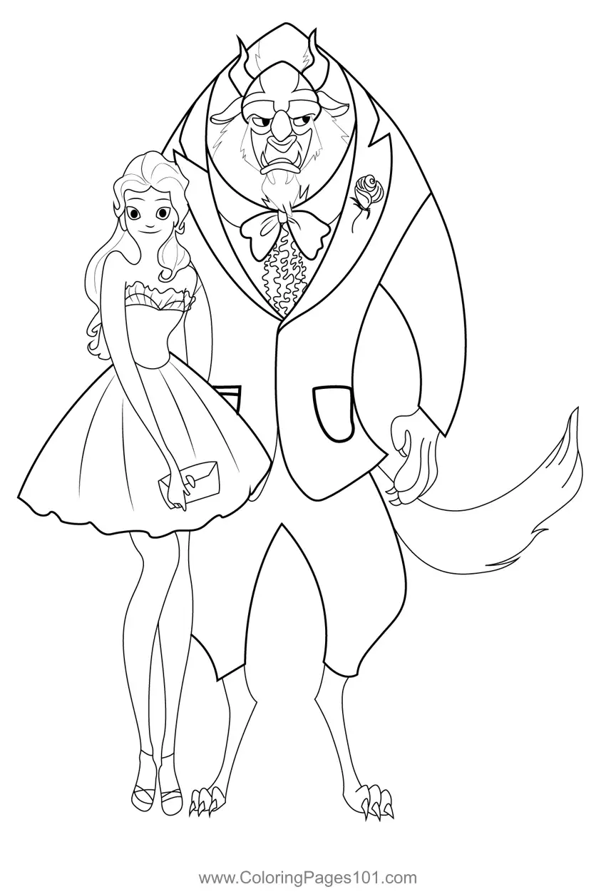 Beauty and the Beast Coloring Pages 2