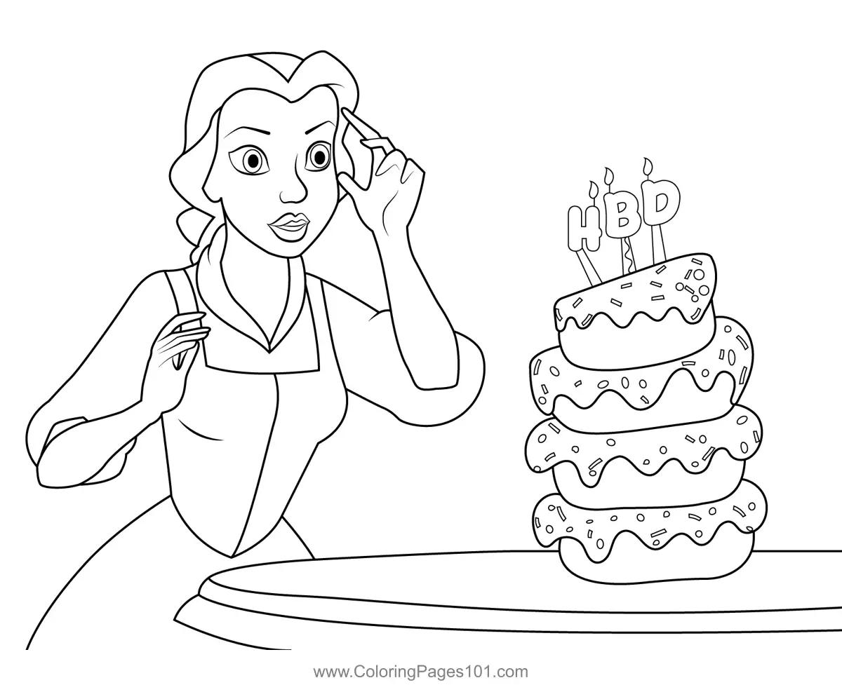Belle Coloring Pages 11