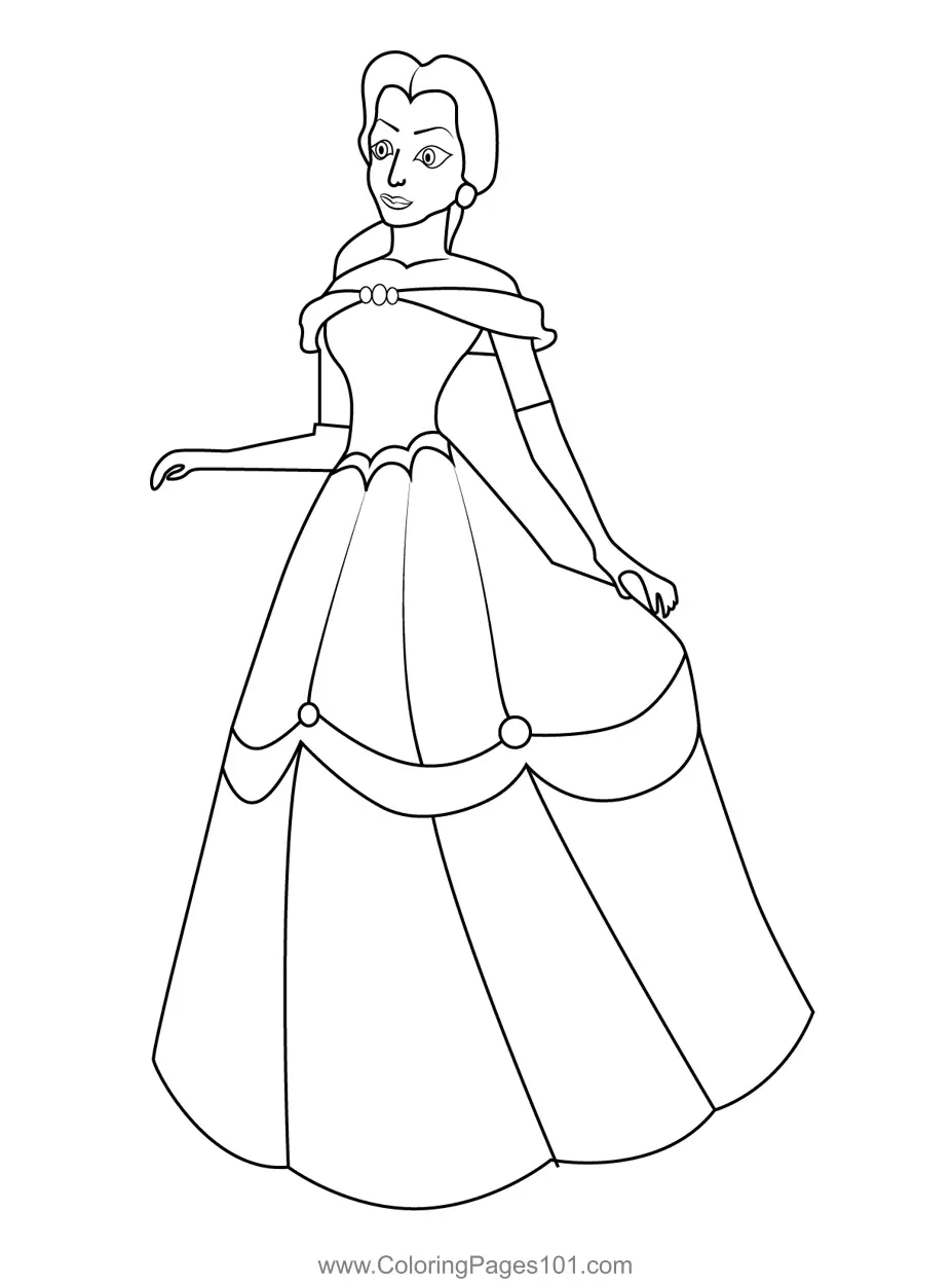 Belle Coloring Pages 4