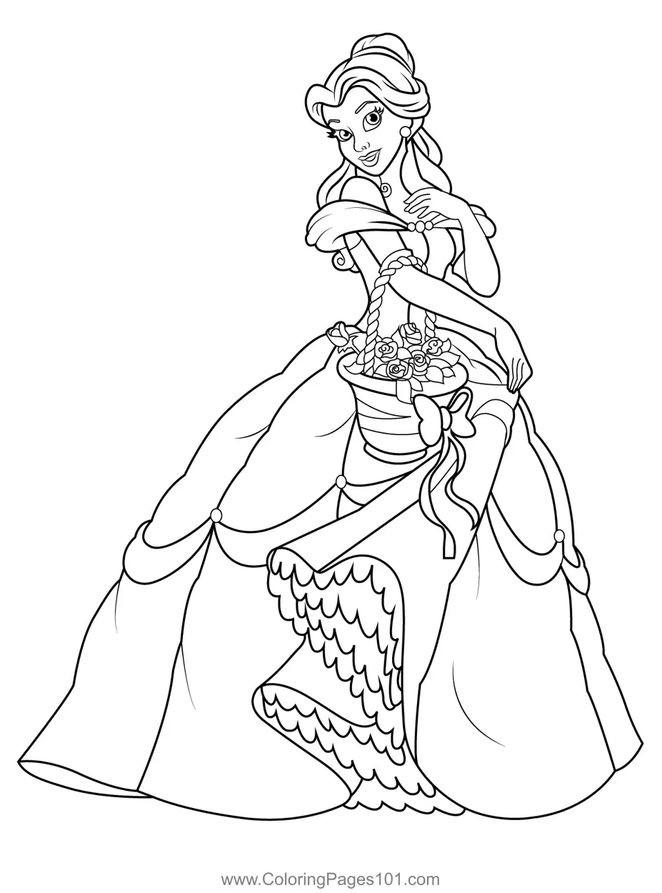 Belle Coloring Pages 8