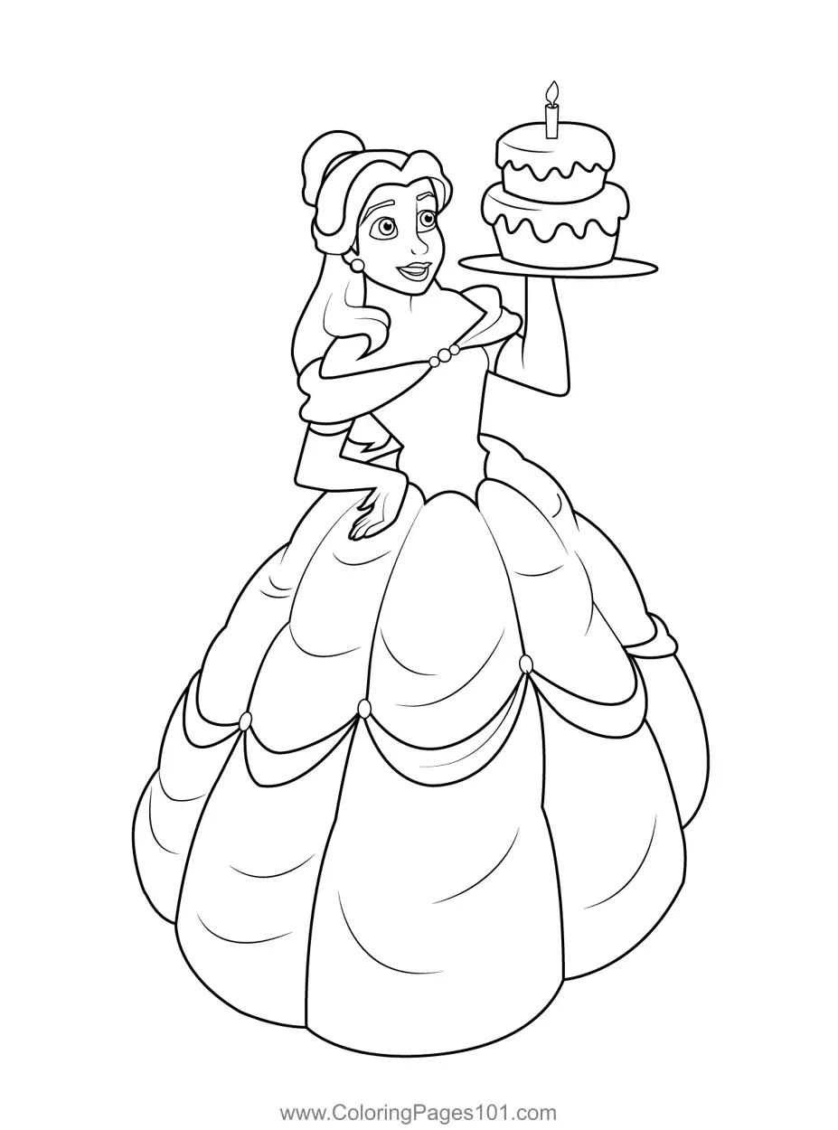 Belle Coloring Pages 9
