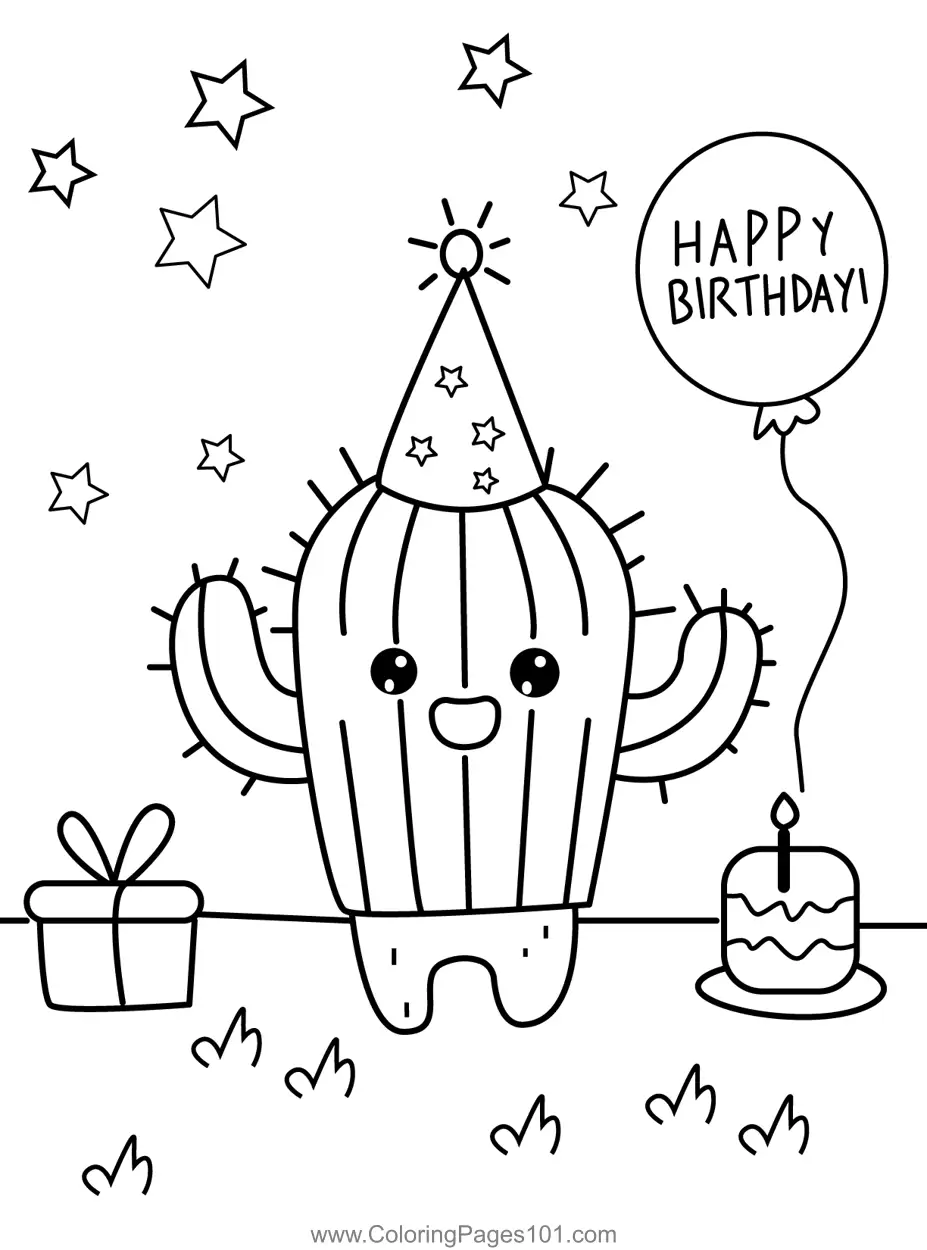 Birthday Coloring Pages 7