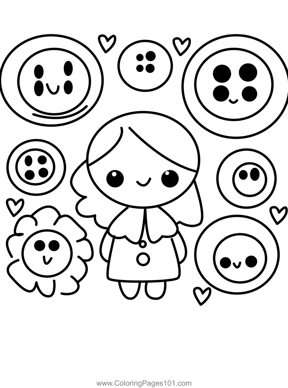 Buttons Coloring Pages 1
