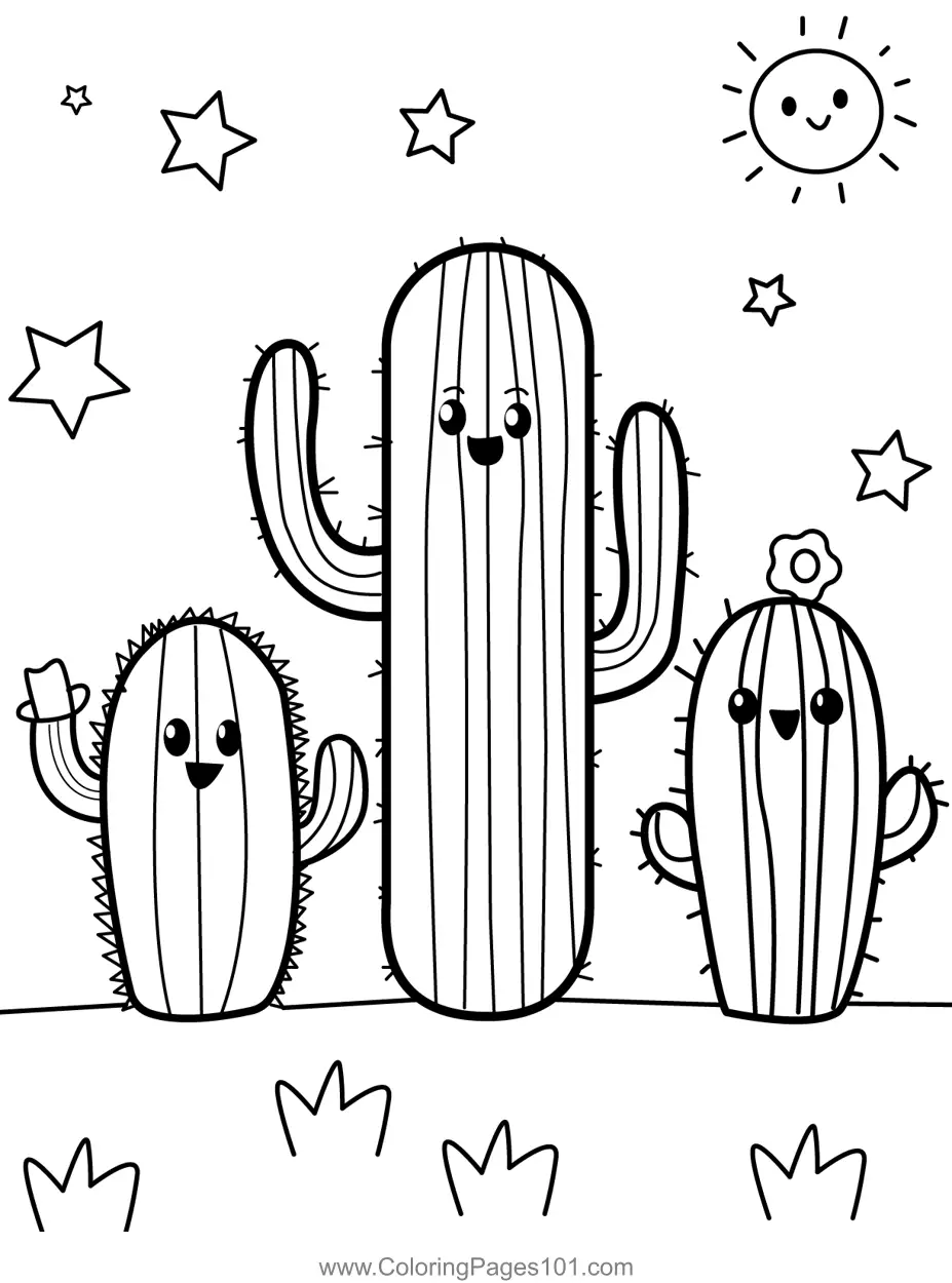 Cactus Coloring Pages 4