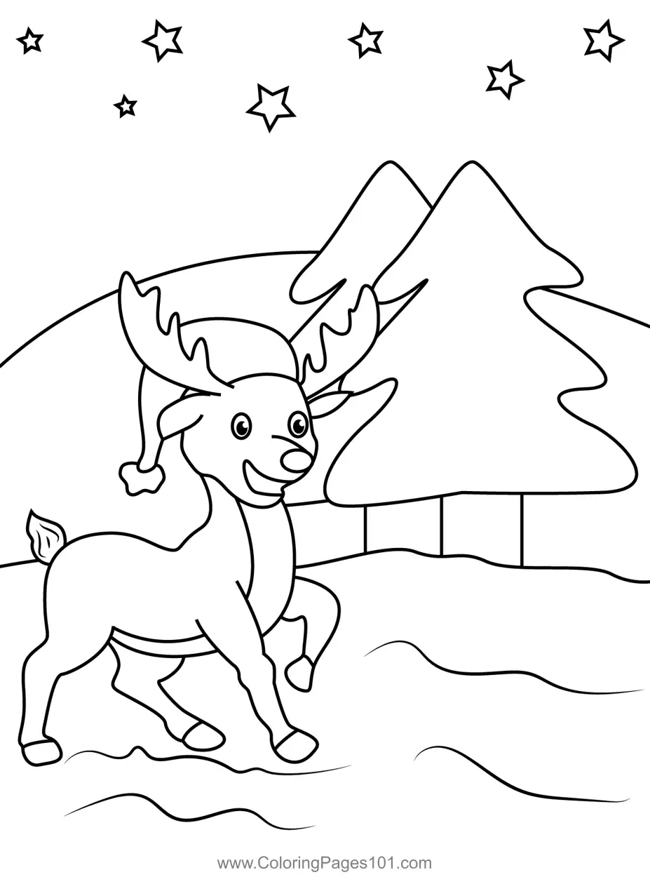 Christmas Animals Coloring Pages 10