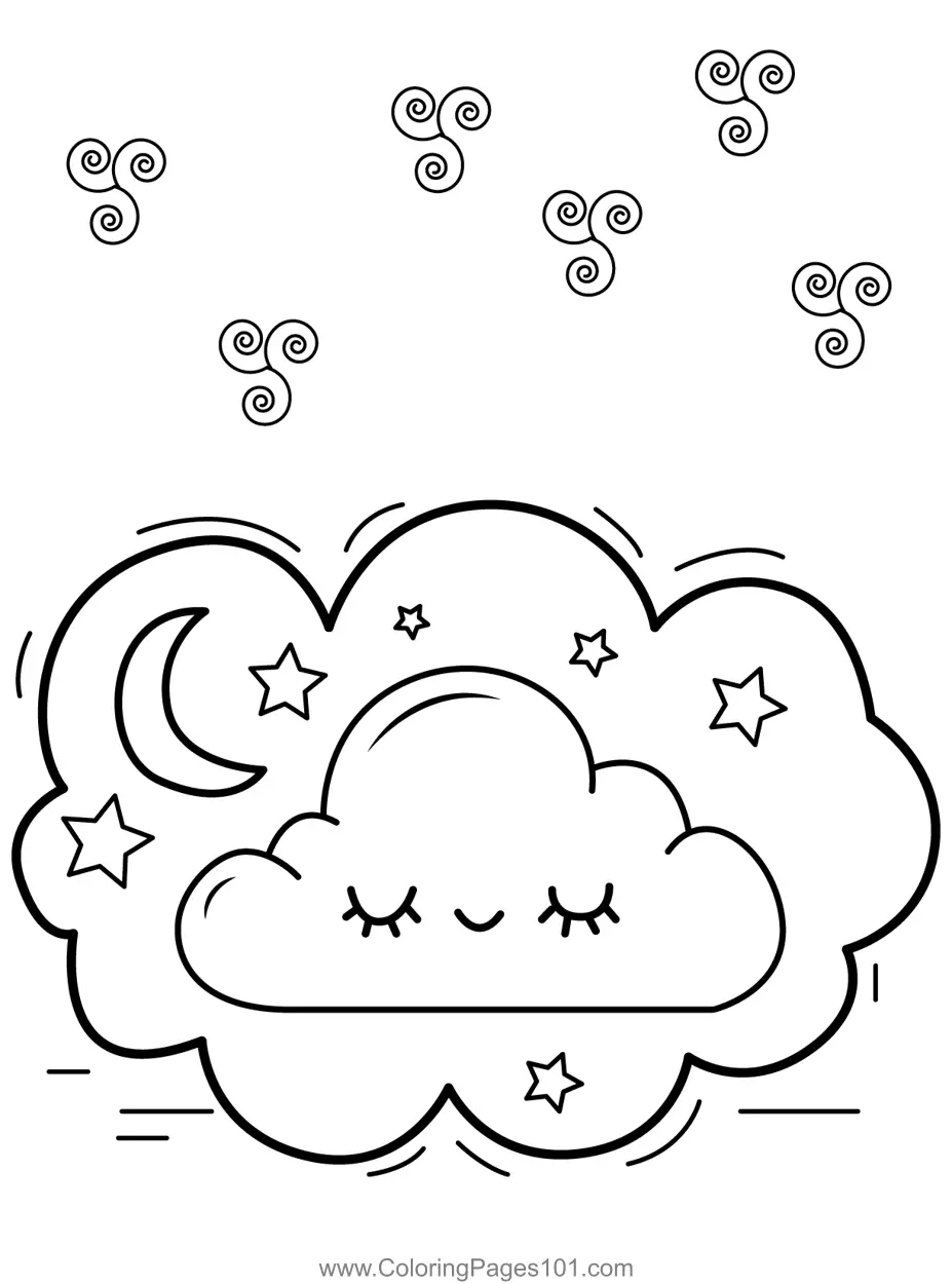 Clouds Coloring Pages 1