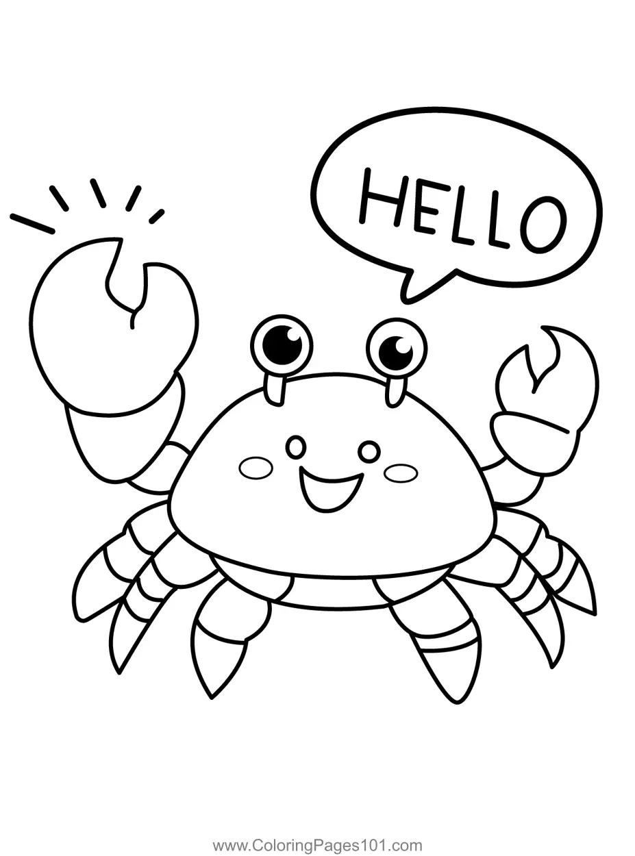 Crab Coloring Pages 1