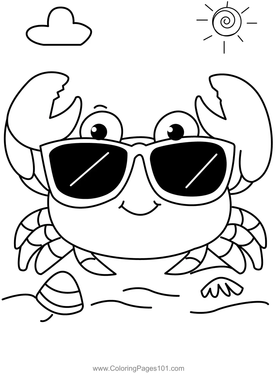 Crab Coloring Pages 2