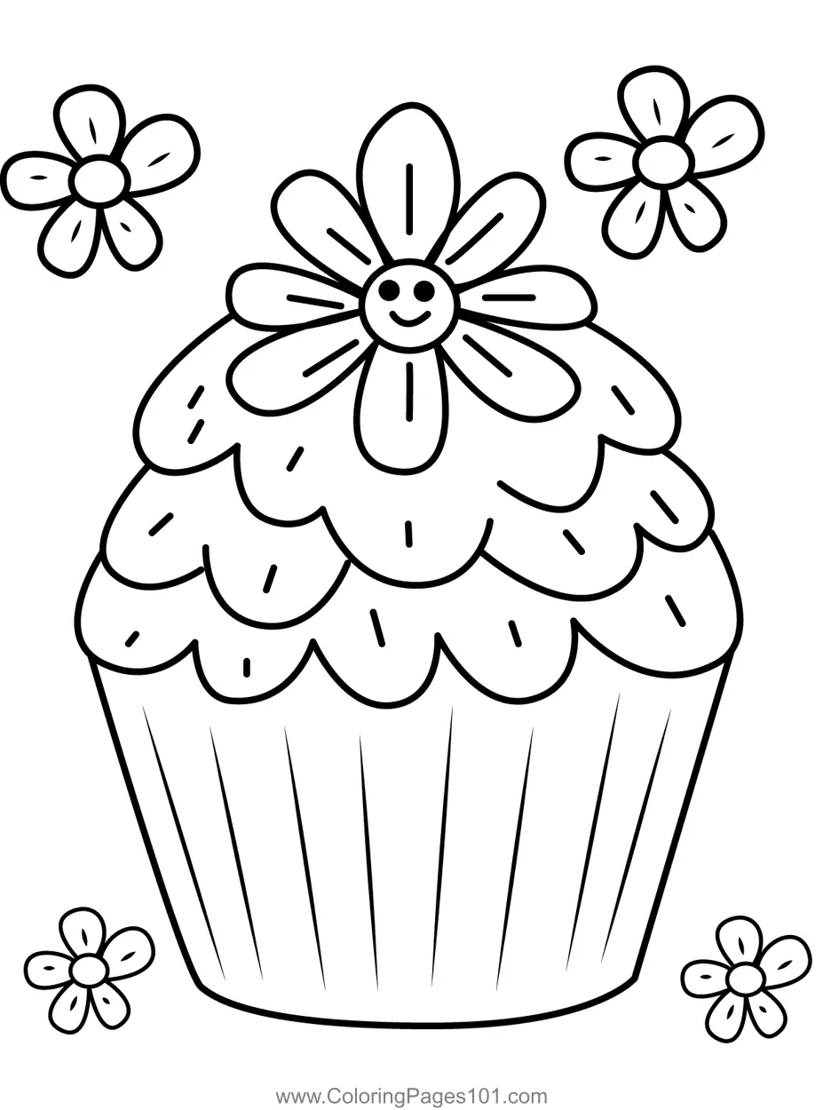 Cupcakes Coloring Pages 8