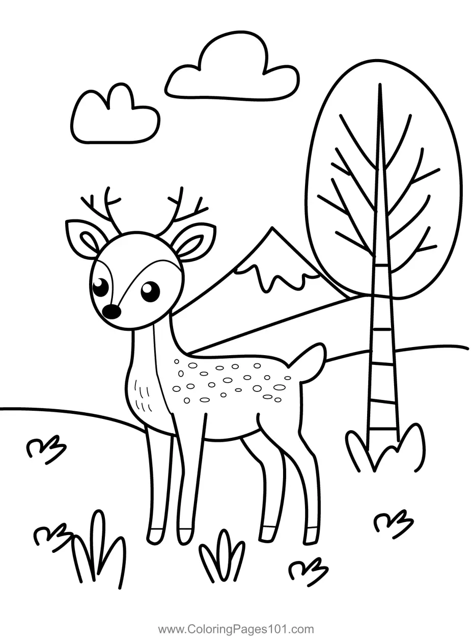 Deer Coloring Pages 1