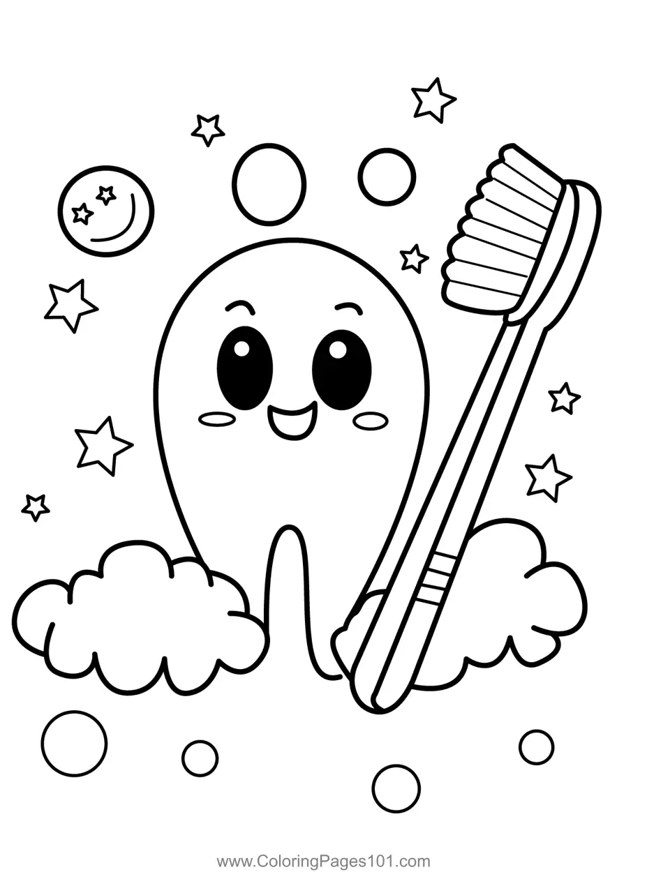 Dental Care Coloring Pages 7