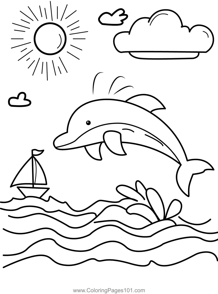 Dolphins Coloring Pages 4