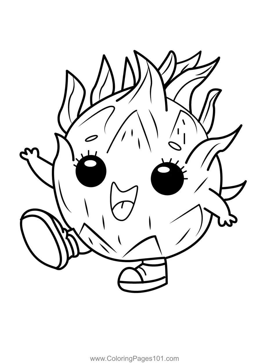 Dragon Fruit Coloring Pages 1