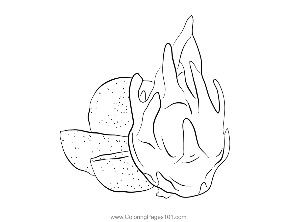 Dragon Fruit Coloring Pages 3