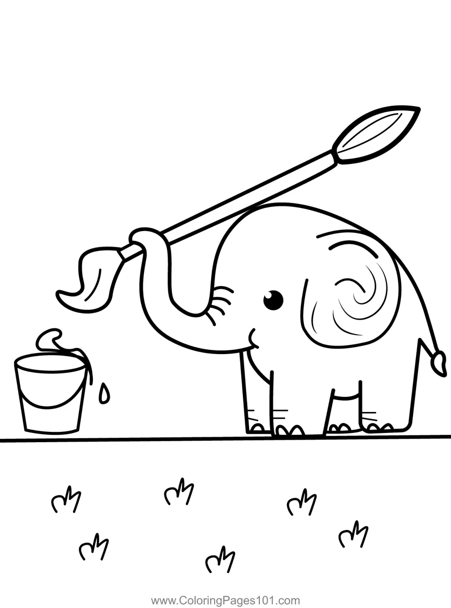 Elephant Coloring Pages 2