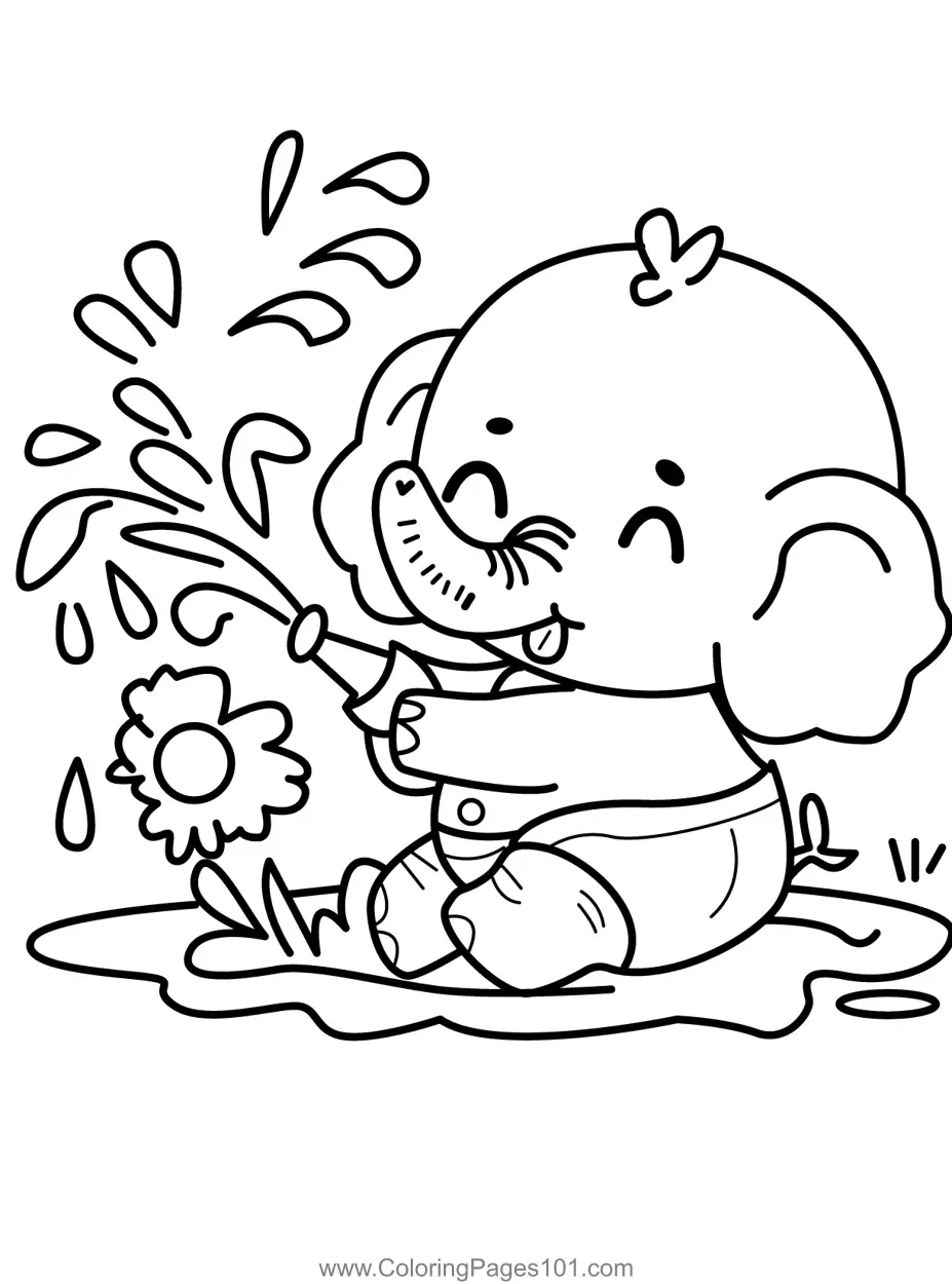 Elephant Coloring Pages 4