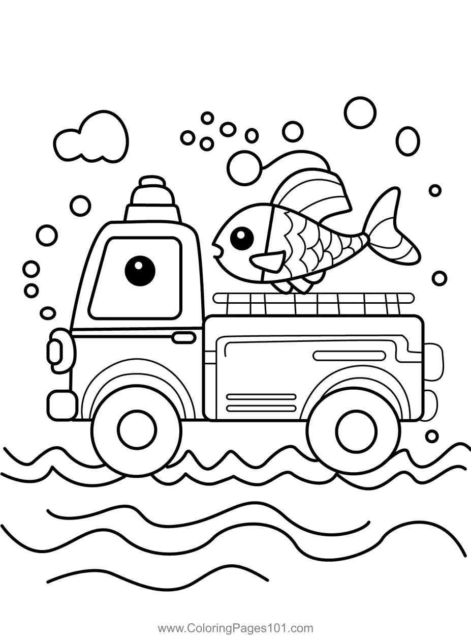 Fire Trucks Coloring Pages 1