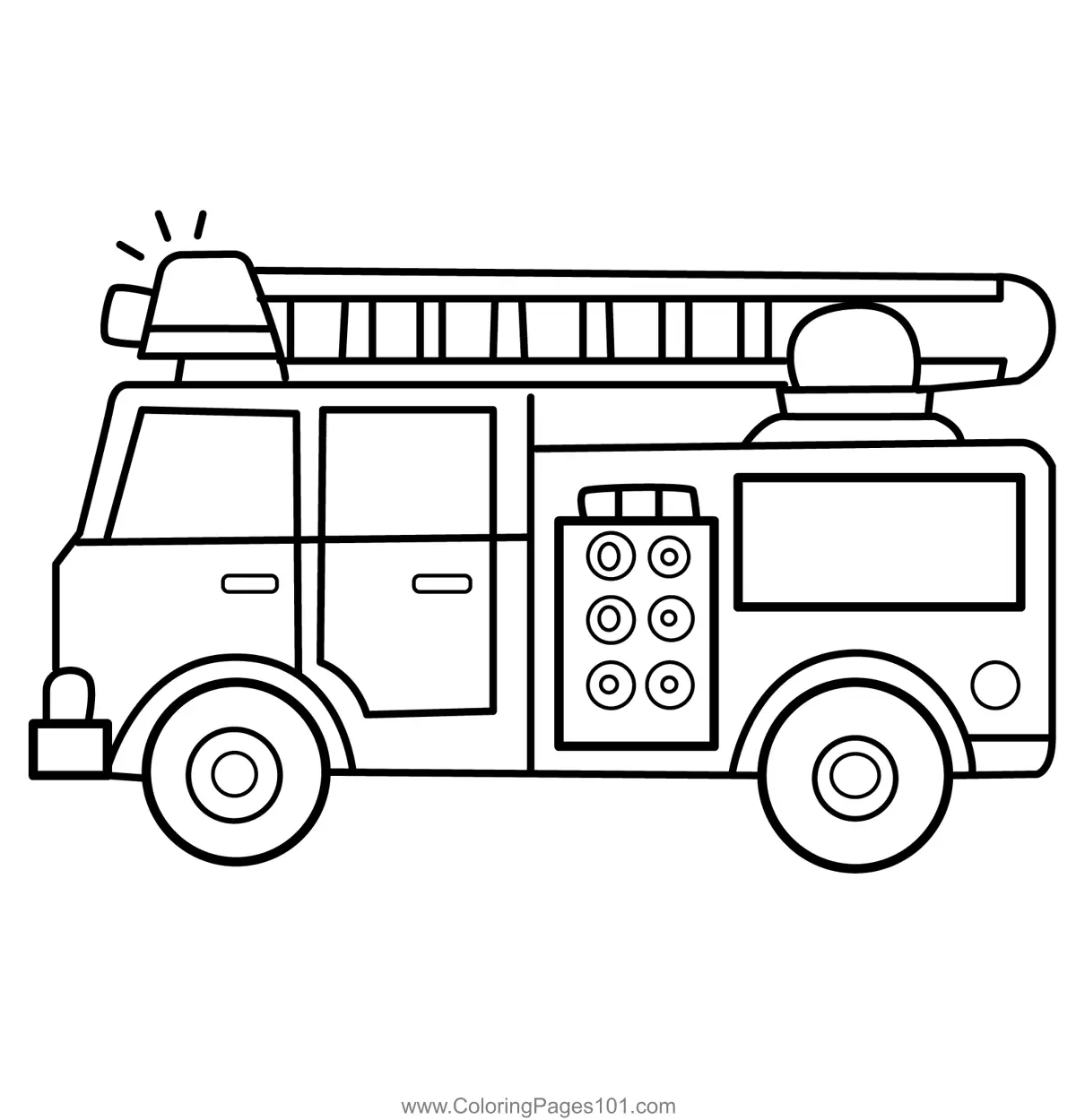 Fire Trucks Coloring Pages 5