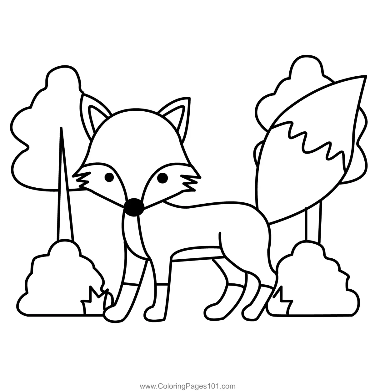 Fox Coloring Pages 9