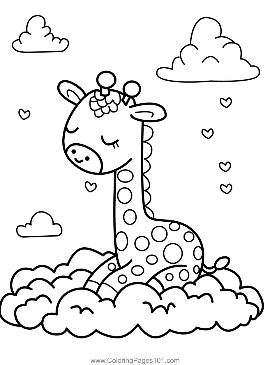 Giraffe Coloring Pages 4