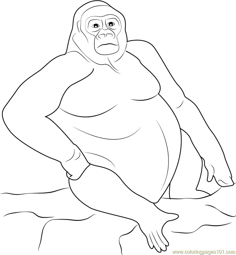 Gorilla Coloring Pages 3