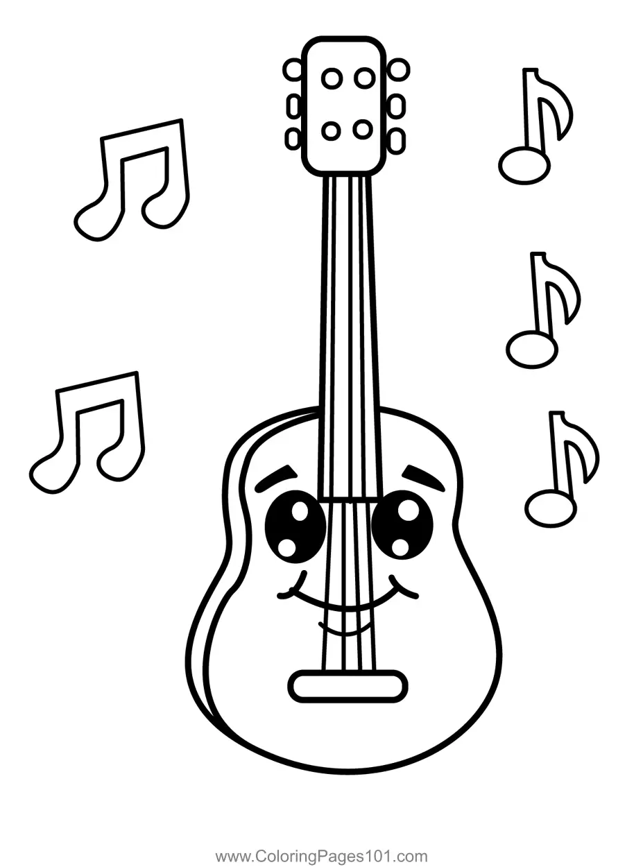 Guitar Coloring Pages 1