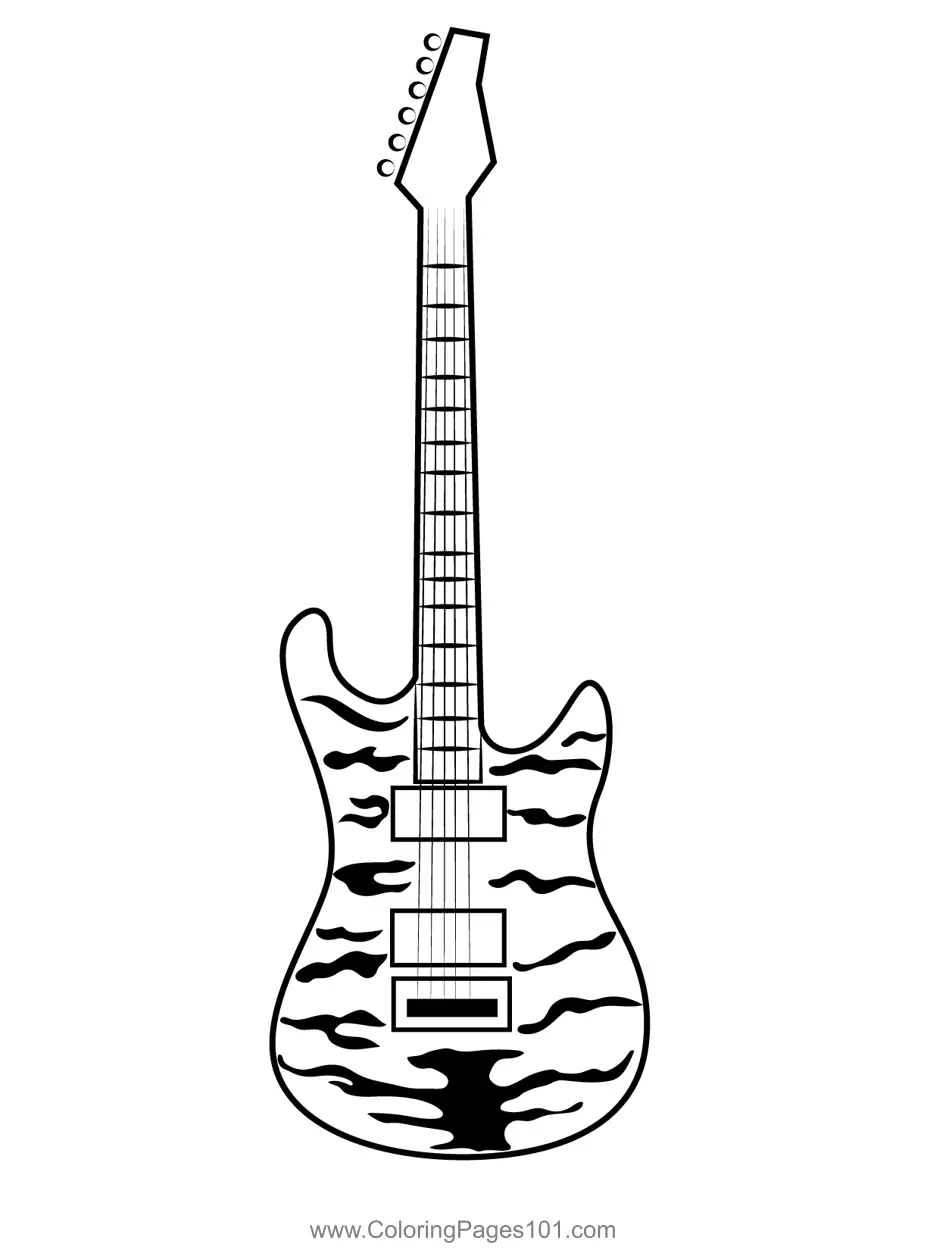 Guitar Coloring Pages 10