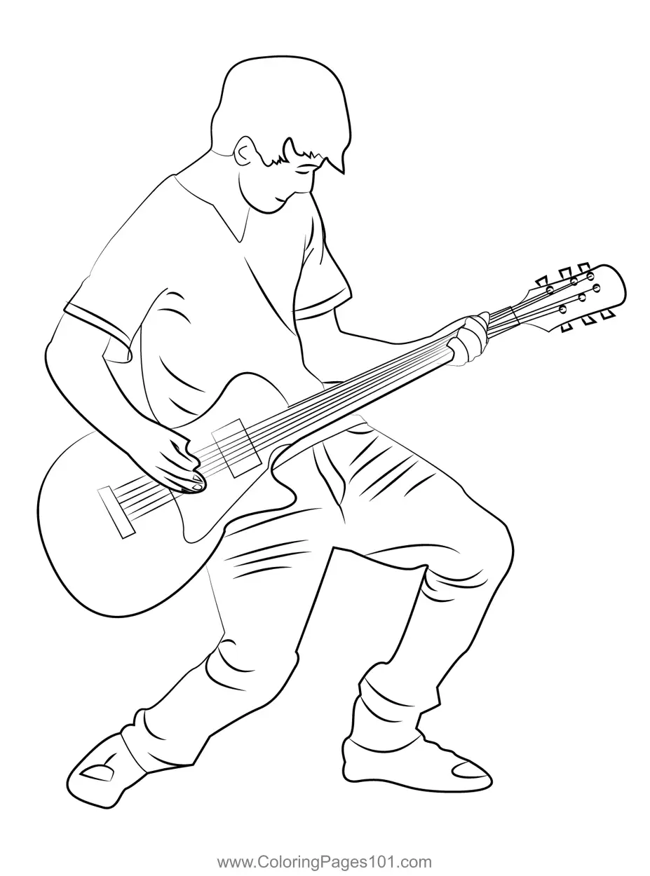 Guitar Coloring Pages 11