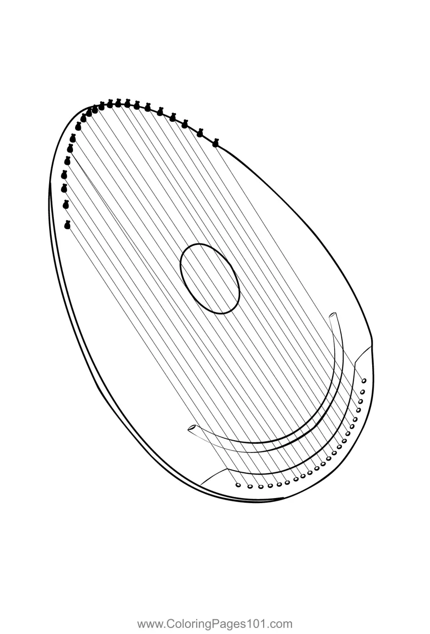 Harp Coloring Pages 1