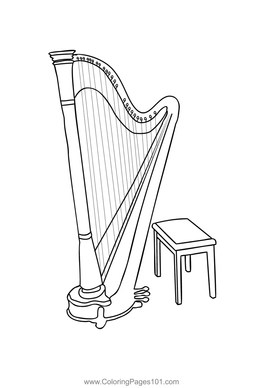 Harp Coloring Pages 2