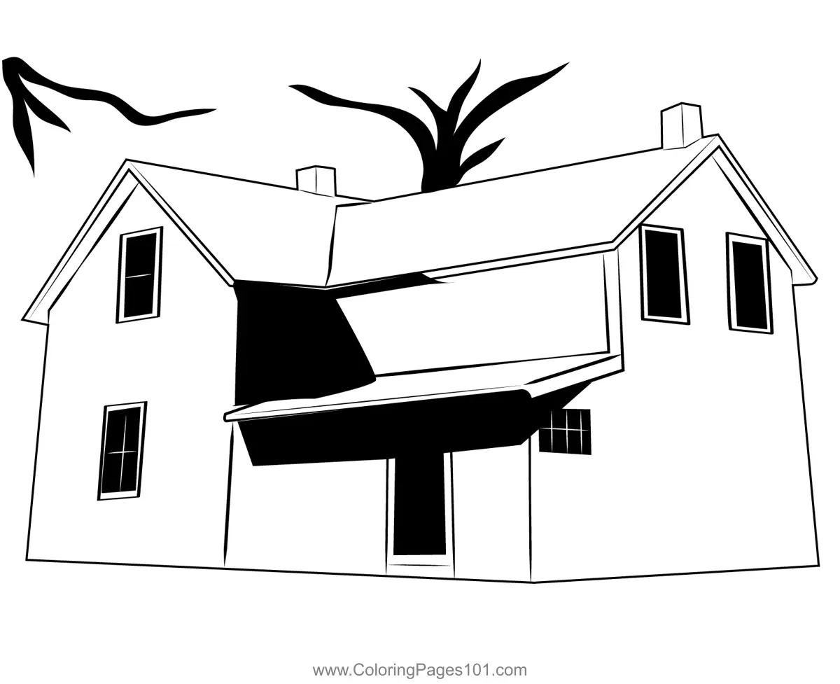 Haunted Houses Coloring Pages 2