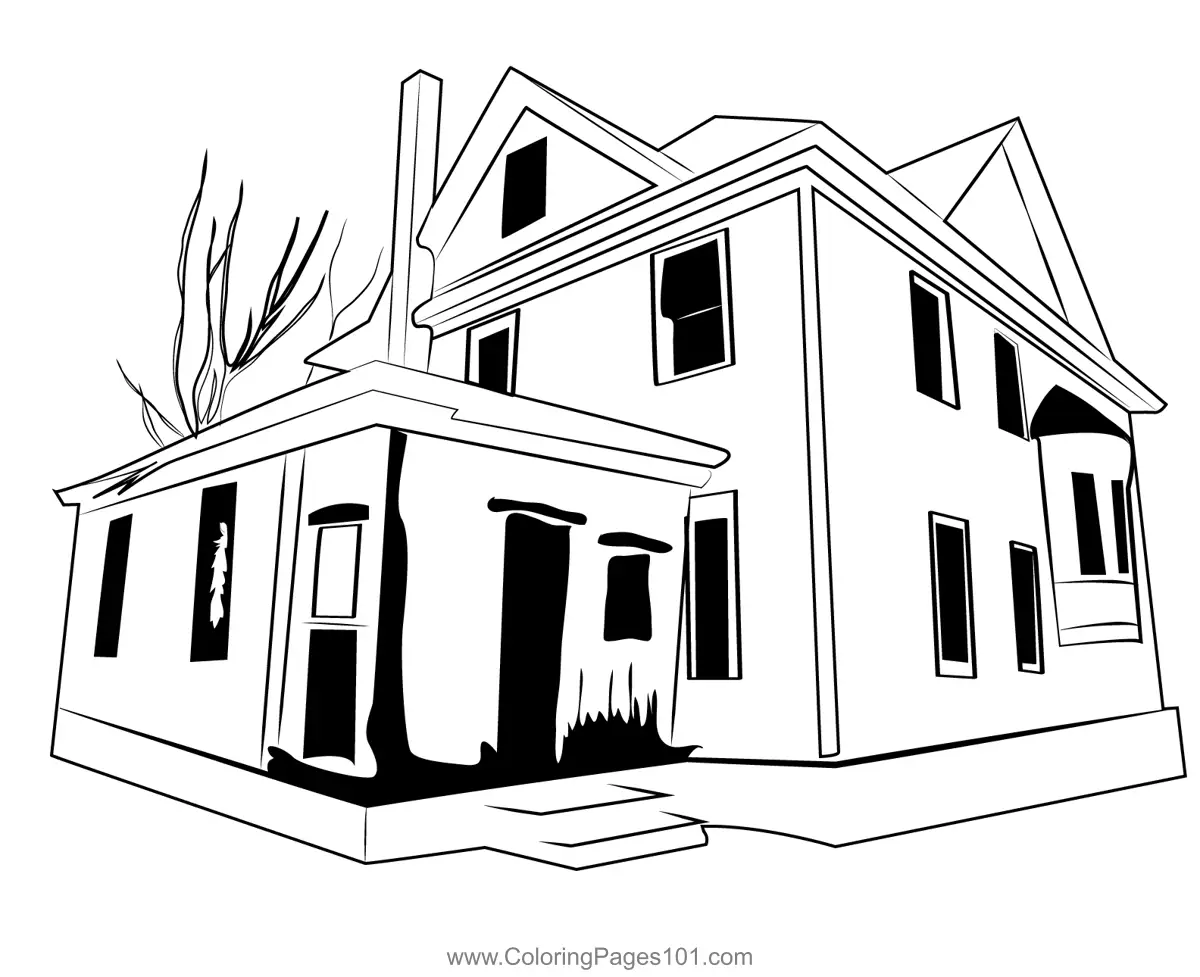 Haunted Houses Coloring Pages 6