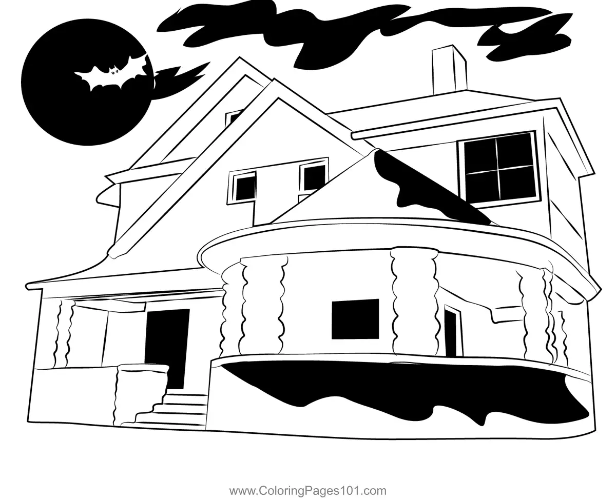 Haunted Houses Coloring Pages 7
