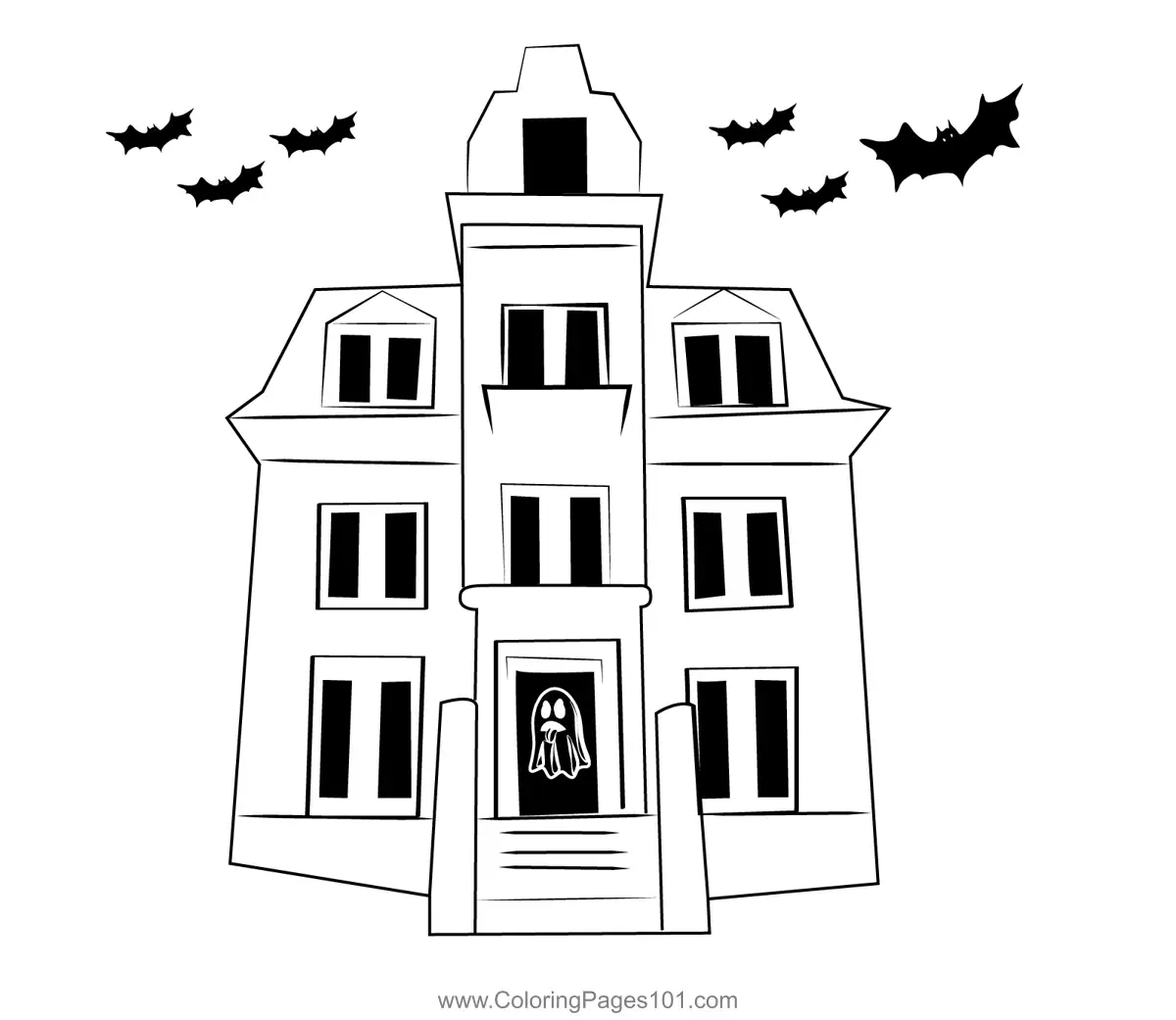 Haunted Houses Coloring Pages 8