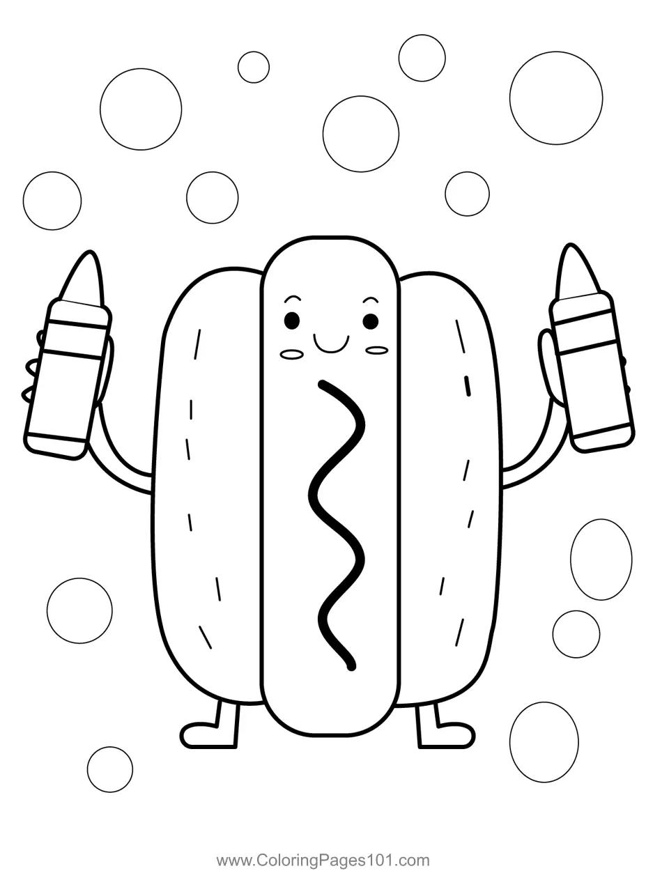 Hot Dogs Coloring Pages 1