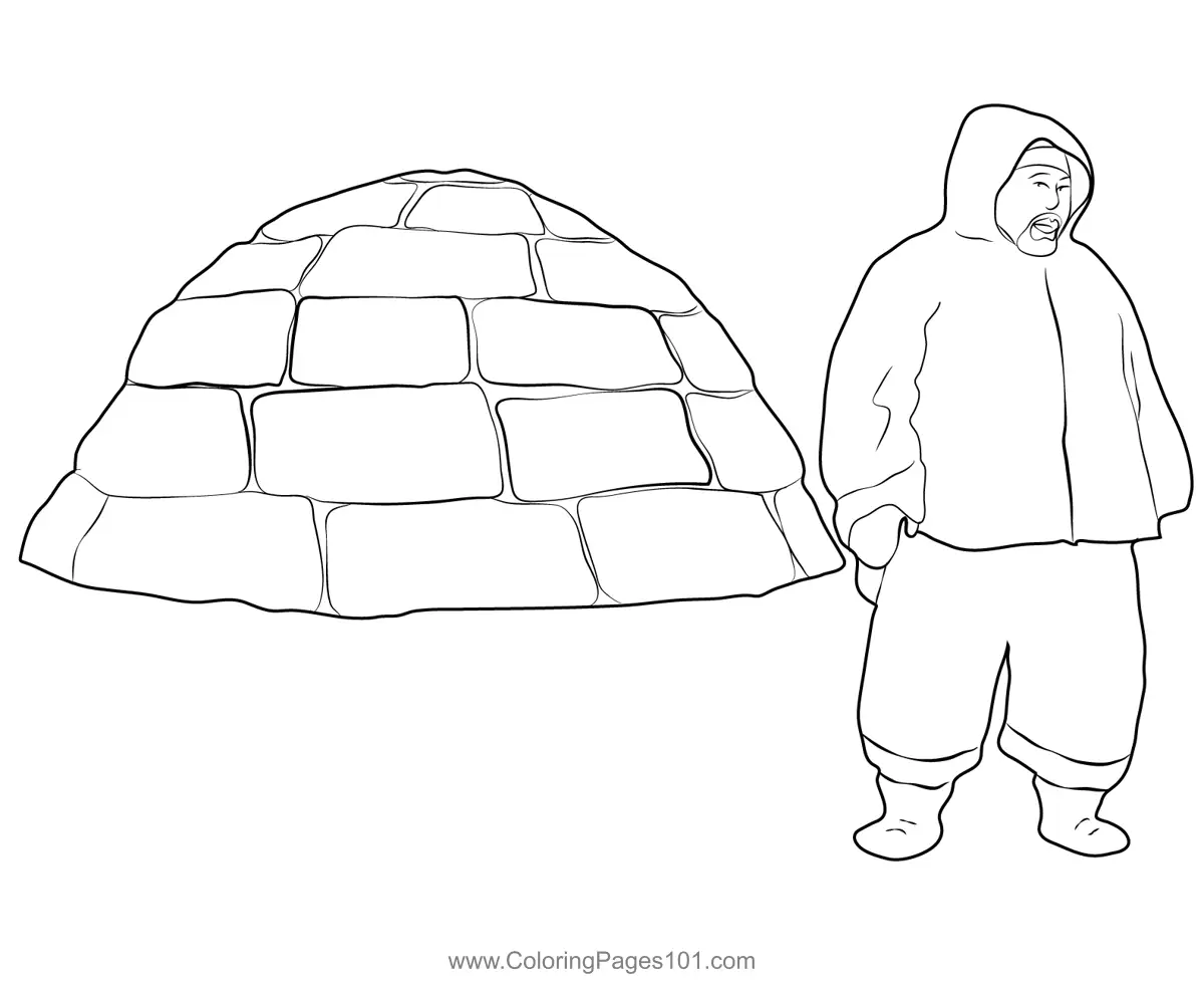 Igloo Coloring Pages