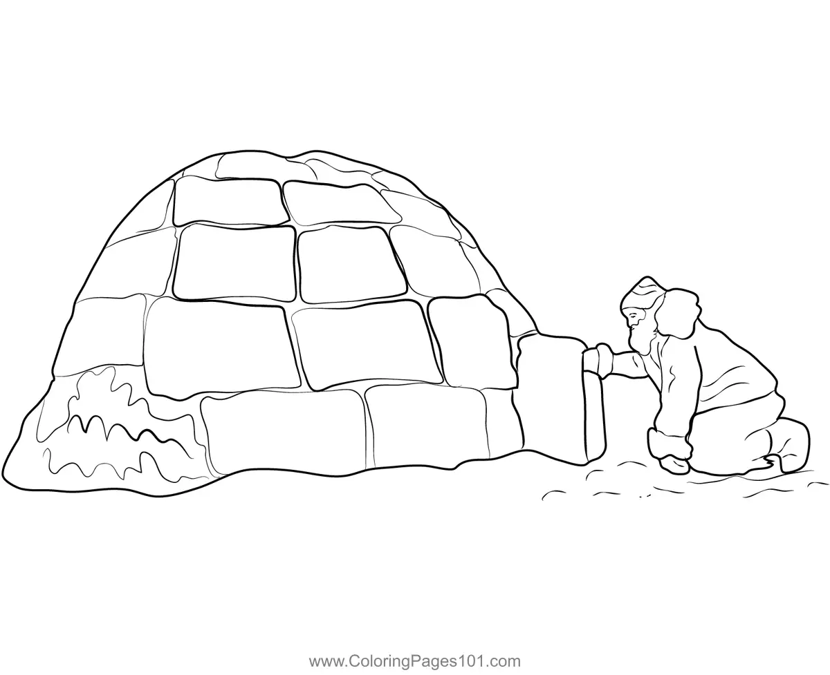 Igloo Coloring Pages 2