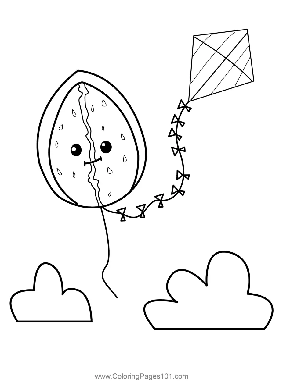 Kite Flying Coloring Pages 2
