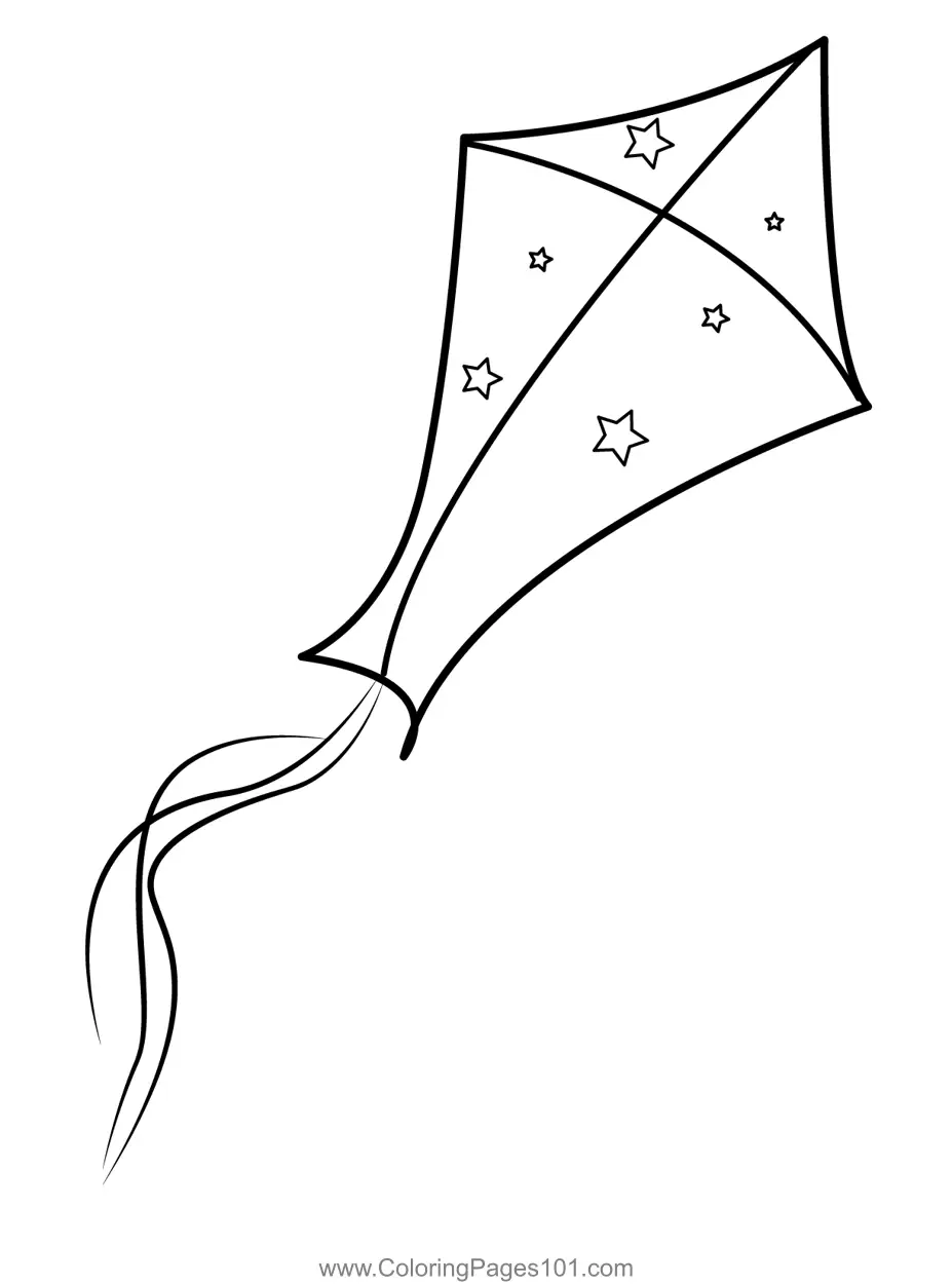 Kite Flying Coloring Pages 4