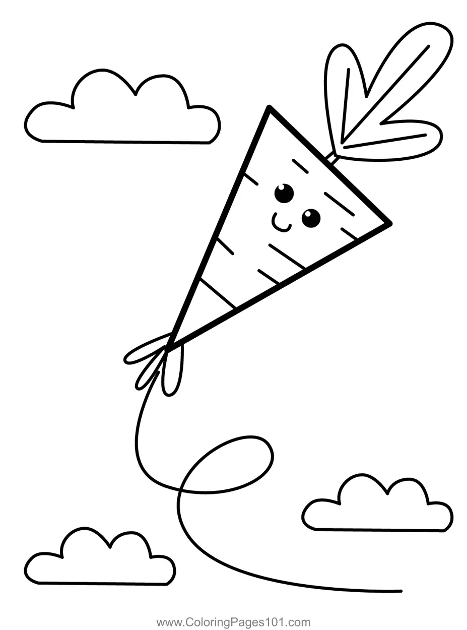 Kite Flying Coloring Pages 7