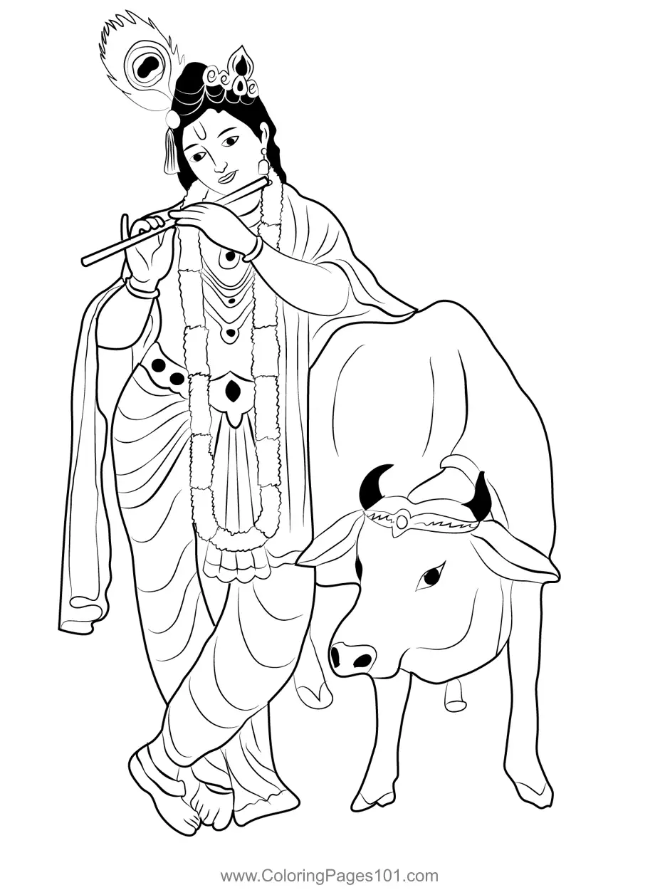 Krishna Janmashtami Coloring Pages 10