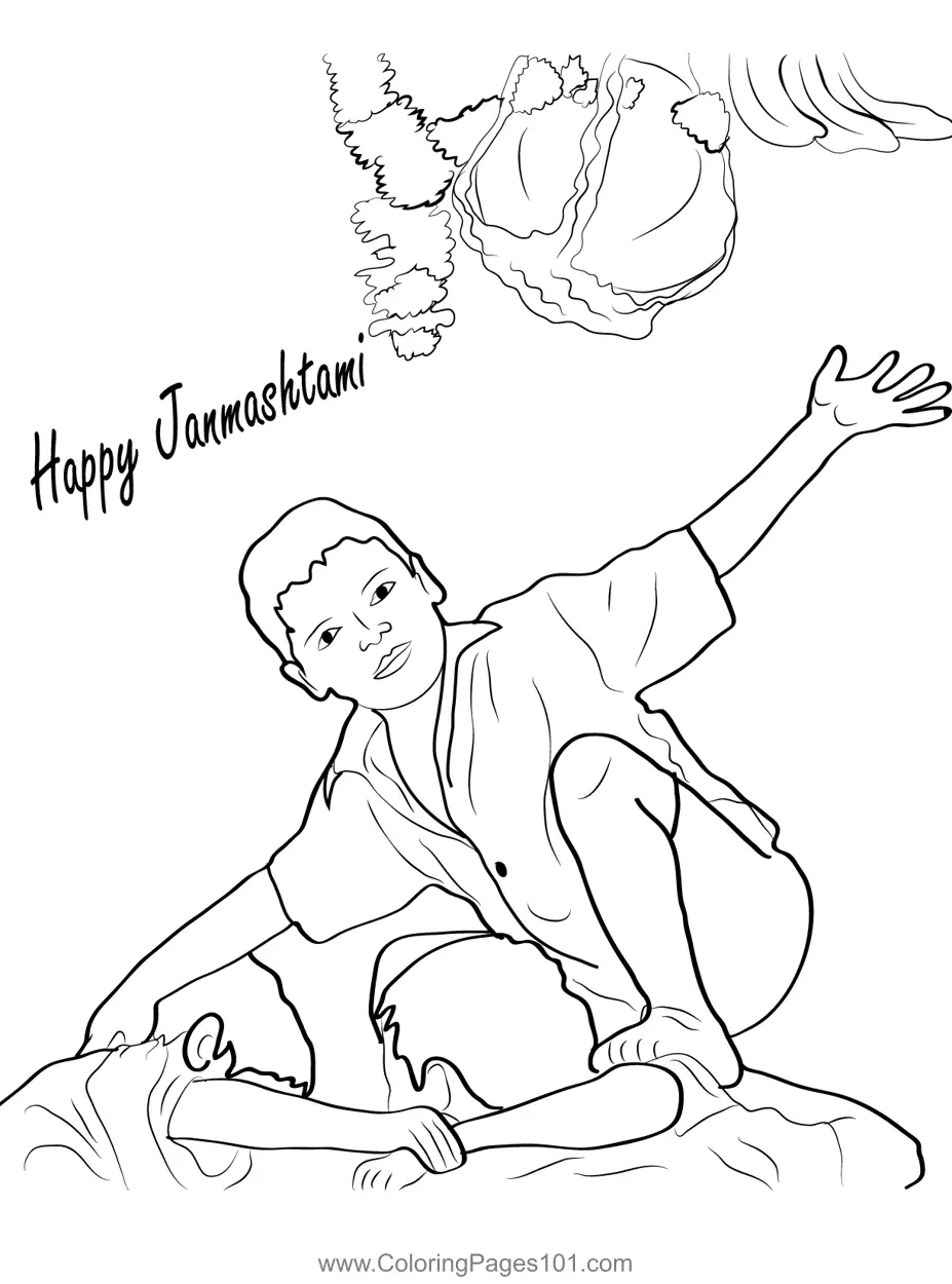 Krishna Janmashtami Coloring Pages 11